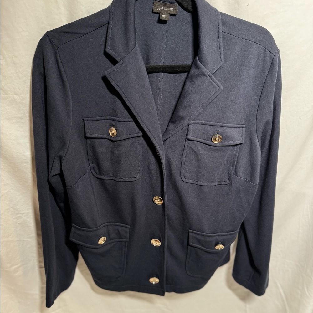 J. Jill Midnight Blue Blazer with Gold Buttons